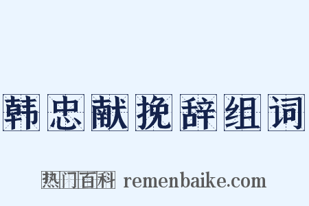 韩忠献挽辞组词是什么意思的图片